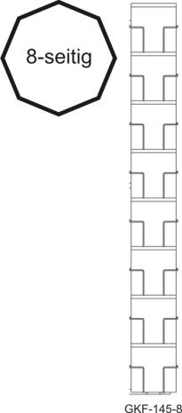 Kartenbodenständer, 145 mm Q, 64 Fächer Quadratformat, 1-reihig, 8-seitig, schwarz